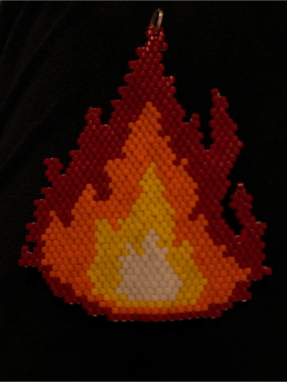 Handmade Beaded Flame/Fire Earrings - (Red, Orange, Yellow, & White)